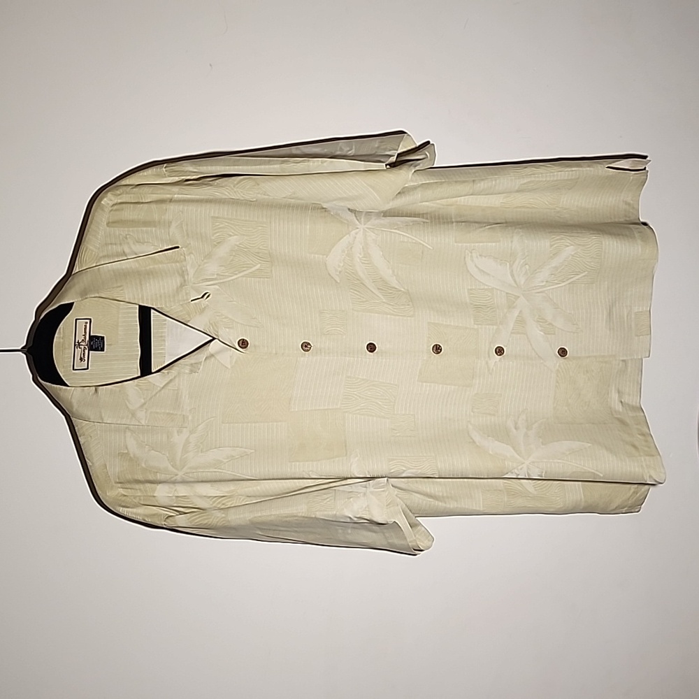 Tommy Bahama XL Palm trees Cream  Camp Shirt
